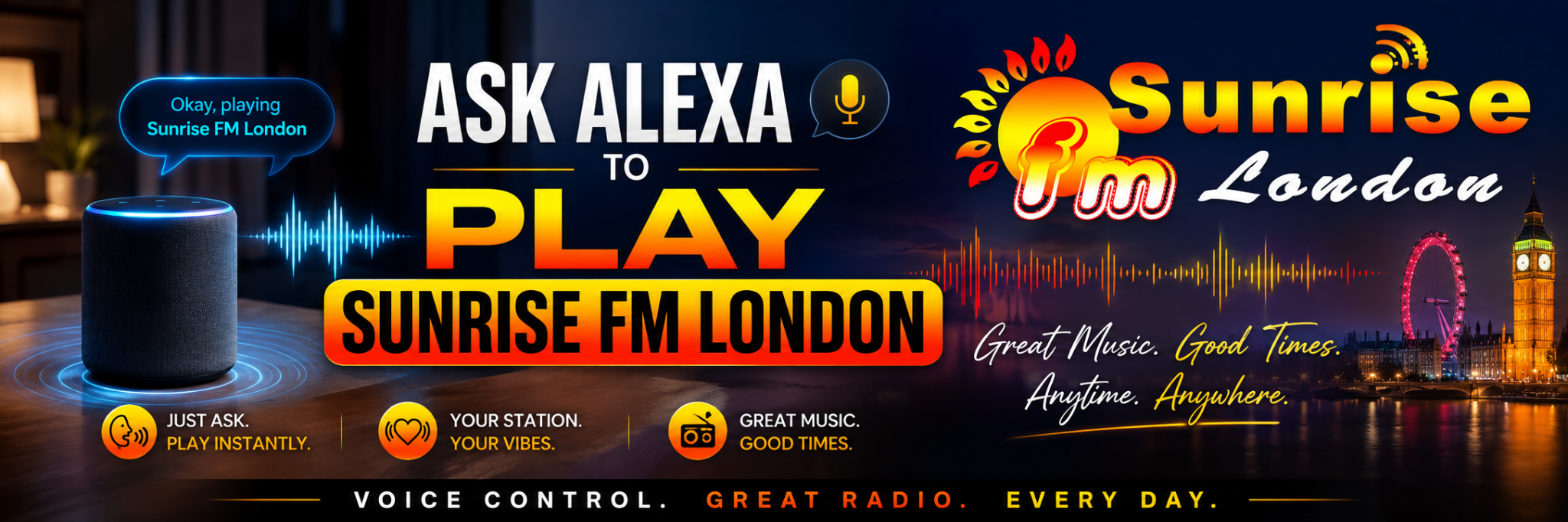 Ask Alexa to play Sunrise FM London